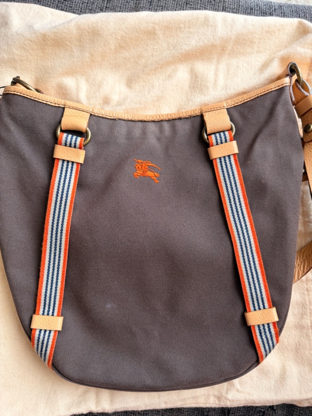 Authentic Burberry Blue Label Vintage Canvas and Leather Crossbody
